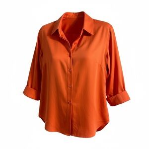 Chico's Bold Orange Button-Down Shirt